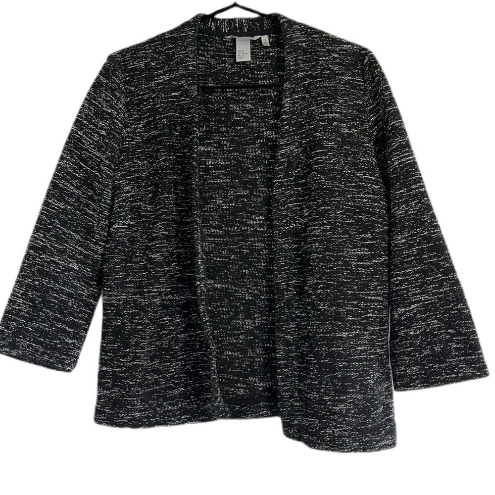 3/4 Sleeve Black & White Open Sweater/Cardigan/Blazer by H&M